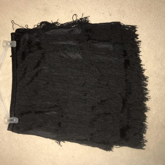 Zara black shimmy tassel fringe skirt - Picture 2 of 6